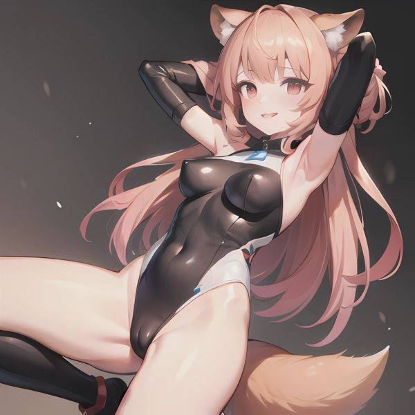 1girl Absurdres Animal Ear Fluff Animal Ears Arknights Arms Behind Head Chest Armor Covered Navel Gravel Arknights Highleg Highl, 1080794652 - AIHentai - aihentai.co on pornsimulated.com