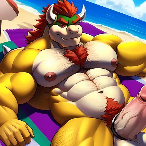 Bowser Laying On The Beach Yellow Skin Laying On A Towel Nude Beach Sunglasses Big Balls Uncircumcised Penis Nipples Veiny, 1520760247 - AIHentai - aihentai.co on pornsimulated.com