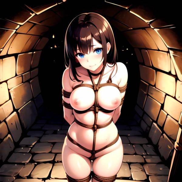 1girl Solo BDSM Tied Up Rope Dungeon Cave Naked Pov Blue Eyes Arms Behind Back Masterpiece High Quality, 902064033 - AIHentai - aihentai.co on pornsimulated.com