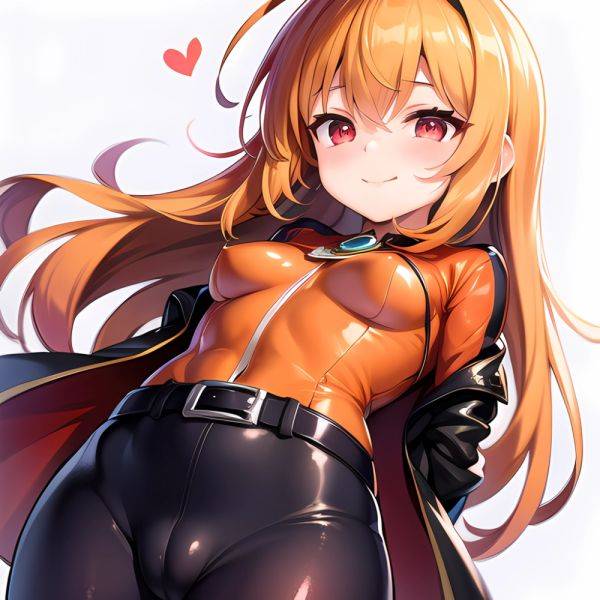 1girl Mature Belt Blush Breasts Cameltoe Gem Heart Highres Hyper Blossom Jacket Jewelry Leotard Long Hair Magical Girl Orange Ha, 3097159978 - AIHentai - aihentai.co on pornsimulated.com