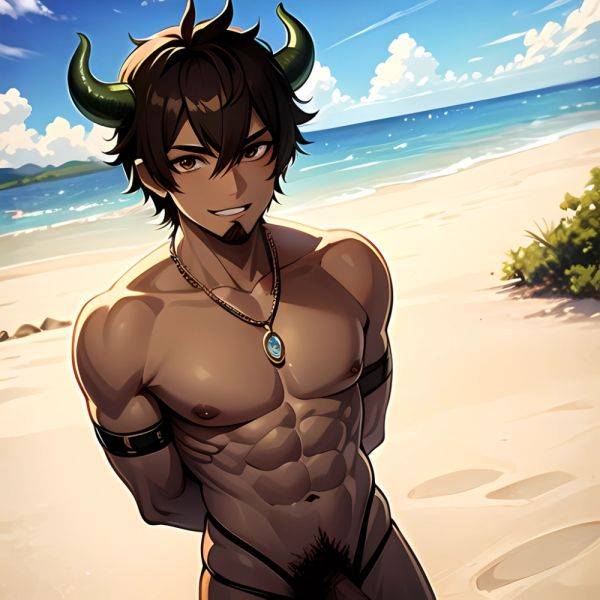Naked Penis Abs Atlas Vos Bara Beach Bracelet Brown Eyes Brown Hair Bulge Collarbone Commission Cow Horns Dark Skinned Male, 1680703775 - AIHentai - aihentai.co on pornsimulated.com