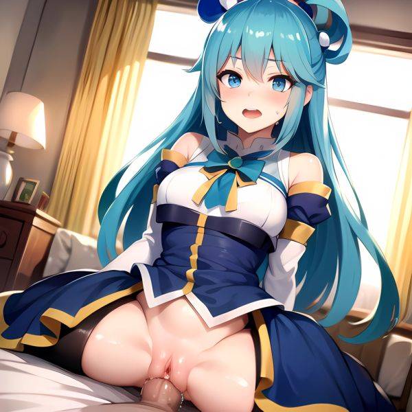 Absurdres Ai Generated Anus Aqua Konosuba Bedroom Blue Eyes Blue Hair Cowgirl Position Highres Looking At Viewer On Bed Penis, 2327338442 - AIHentai - aihentai.co on pornsimulated.com