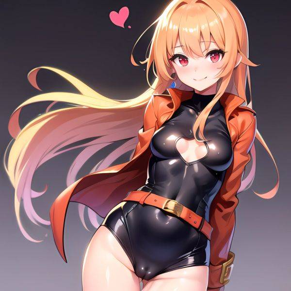 1girl Mature Belt Blush Breasts Cameltoe Gem Heart Highres Hyper Blossom Jacket Jewelry Leotard Long Hair Magical Girl Orange Ha, 2513428506 - AIHentai - aihentai.co on pornsimulated.com