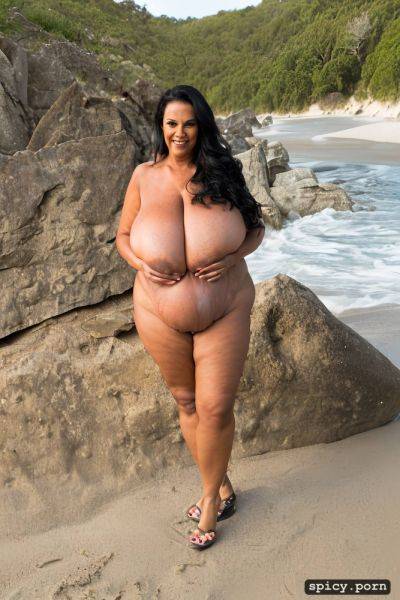 Largest boobs ever, standing at a beach, 49 yo, very massive natural melons exposed - spicy.porn on pornsimulated.com