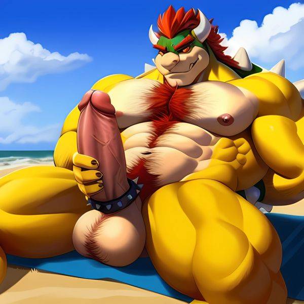 Bowser Laying On The Beach Yellow Skin Laying On A Towel Nude Beach Big Balls Big Penis Nipples Veins Muscles, 82380868 - AIHentai - aihentai.co on pornsimulated.com