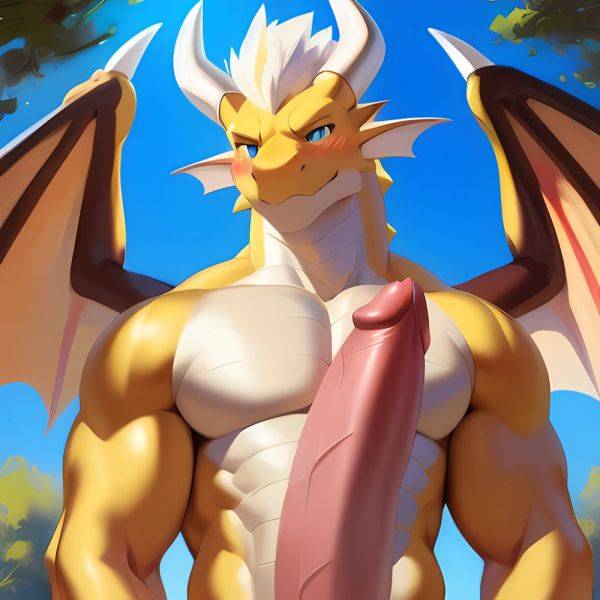 Male Anthro Muscle Kemono Dragon Penis 1 3 Yellow Body Furry Blush White Mane Horns Chunie Meesh Kiyosan Sigma X, 838076419 - AIHentai - aihentai.co on pornsimulated.com