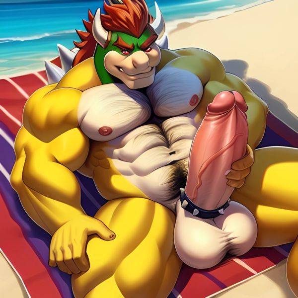 Bowser Laying On The Beach Yellow Skin Laying On A Towel Nude Beach Big Balls Big Penis Nipples Veins Muscles, 4005780150 - AIHentai - aihentai.co on pornsimulated.com