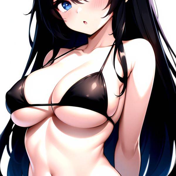 1girl O Absurdres Bikini Black Bikini Black Hair Blue Eyes Breasts Cleavage Collarbone Commentary Request Highres Large Breasts, 3754512143 - AIHentai - aihentai.co on pornsimulated.com
