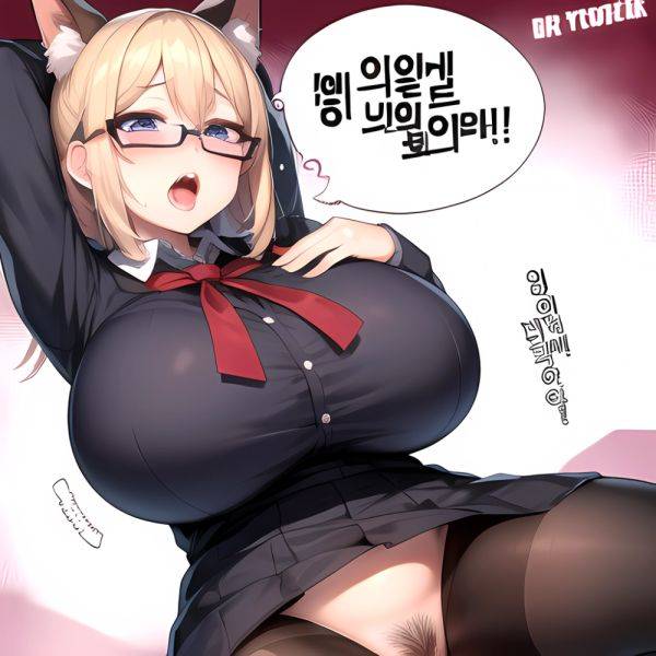 1girl Ahegao Breasts Butcherboy Fucked Silly Glasses Huge Breasts Korean Text Pubic Hair Solo, 3842927325 - AIHentai - aihentai.co - North Korea on pornsimulated.com