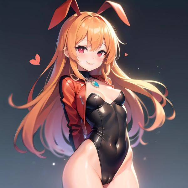 1girl Mature Belt Blush Breasts Cameltoe Gem Heart Highres Hyper Blossom Jacket Jewelry Leotard Long Hair Magical Girl Orange Ha, 2777065777 - AIHentai - aihentai.co on pornsimulated.com