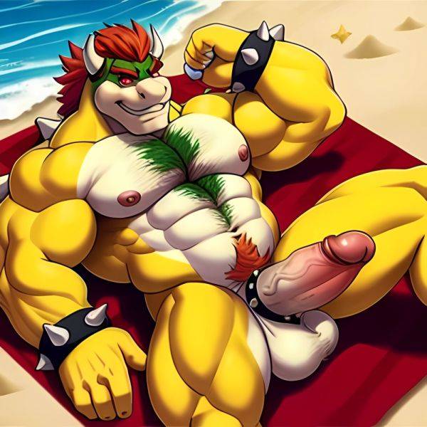 Bowser Laying On The Beach Laying On A Towel Nude Beach Sunglasses Big Balls Uncircumcised Penis Nipples Veiny Muscles Hairy, 680729504 - AIHentai - aihentai.co on pornsimulated.com
