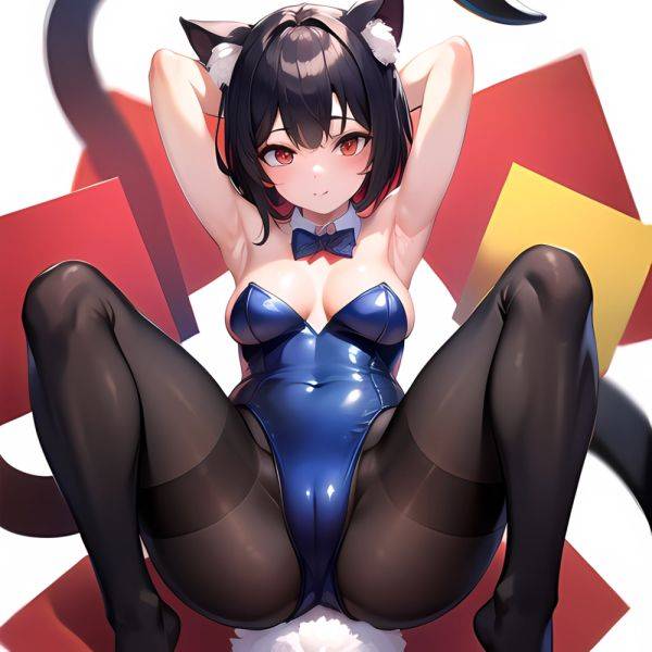 1girl Solo Animal Ears Armpits Black Hair Black Pantyhose Blue Archive Bow Bowtie Cat Ears Colored Inner Hair Coma Light825, 2652719996 - AIHentai - aihentai.co on pornsimulated.com