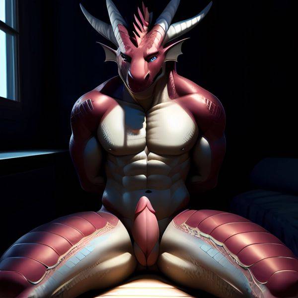 Anthro Dragon Male Solo Abs Muscular Dragon Penis Genital Slit Furry Sitting Realistic Scales Detailed Scales Texture 1 4 Detail, 3882180439 - AIHentai - aihentai.co on pornsimulated.com
