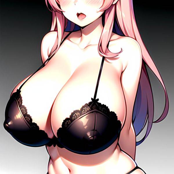 1girl Arms Behind Back Bare Shoulders Black Panties Blue Eyes Blunt Bangs Blush Breasts Collarbone Gigantic Breasts Lingerie Lon, 1295689604 - AIHentai - aihentai.co on pornsimulated.com