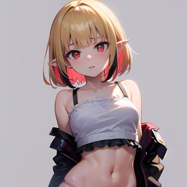 1girl Blonde Hair Frilled Panties Frills Highres Hip Bones Looking At Viewer Makaino Ririmu Multicolored Hair Navel Nijisanji No, 2895372034 - AIHentai - aihentai.co on pornsimulated.com