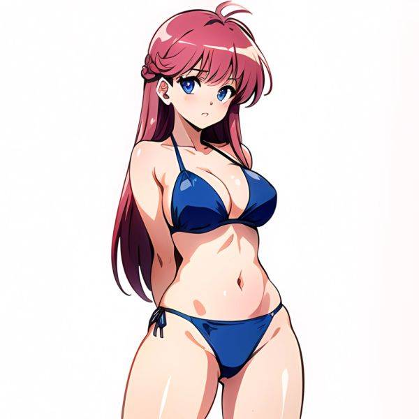 1990s Style 1girl Arms Behind Back 1 4 Bikini Blue Bikini Blue Eyes Cowboy Shot Kokura Masashi Long Hair Looking, 646417290 - AIHentai - aihentai.co on pornsimulated.com