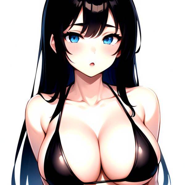 1girl O Absurdres Bikini Black Bikini Black Hair Blue Eyes Breasts Cleavage Collarbone Commentary Request Highres Large Breasts, 3887869965 - AIHentai - aihentai.co on pornsimulated.com