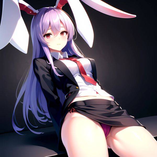 Ai Assisted Breasts Highres Medium Breasts Red Eyes Reisen Udongein Inaba Sitting Spread Legs Touhou Arms Behind Back, 2994489122 - AIHentai - aihentai.co on pornsimulated.com