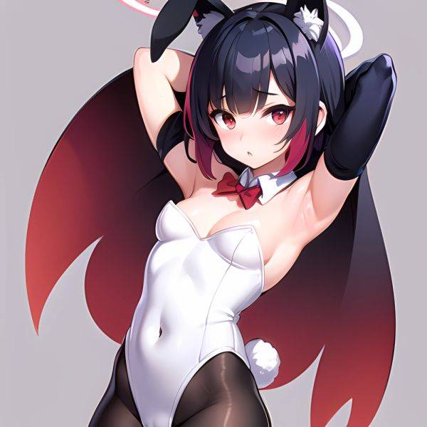 1girl Solo Animal Ears Armpits Black Hair Black Pantyhose Blue Archive Bow Bowtie Cat Ears Colored Inner Hair Coma Light825, 1568177038 - AIHentai - aihentai.co on pornsimulated.com