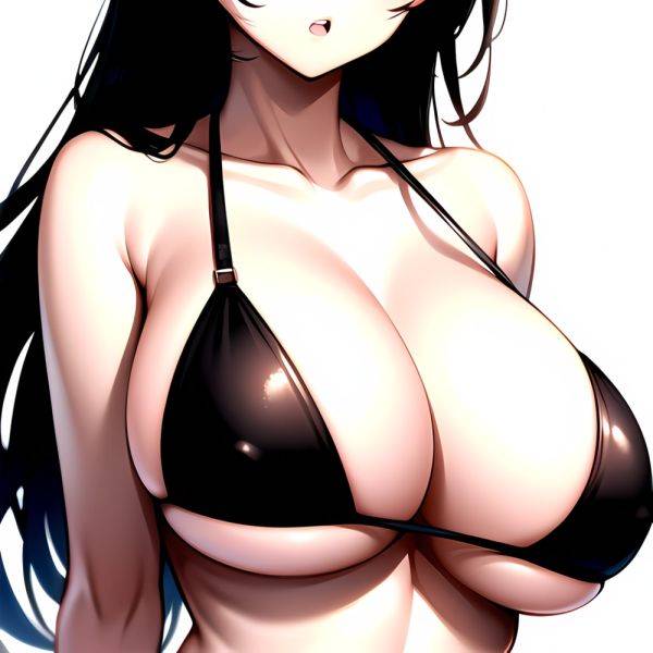 1girl O Absurdres Bikini Black Bikini Black Hair Blue Eyes Breasts Cleavage Collarbone Commentary Request Highres Large Breasts, 3365217247 - AIHentai - aihentai.co on pornsimulated.com