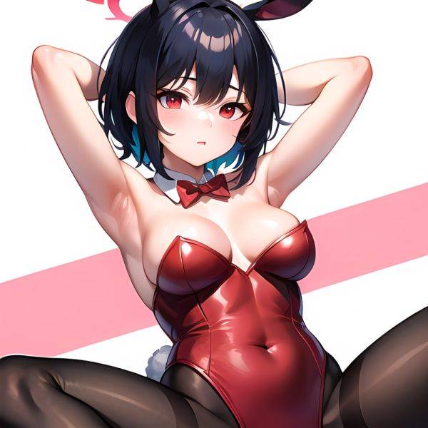 1girl Solo Animal Ears Armpits Black Hair Black Pantyhose Blue Archive Bow Bowtie Cat Ears Colored Inner Hair Coma Light825, 2666415566 - AIHentai - aihentai.co on pornsimulated.com