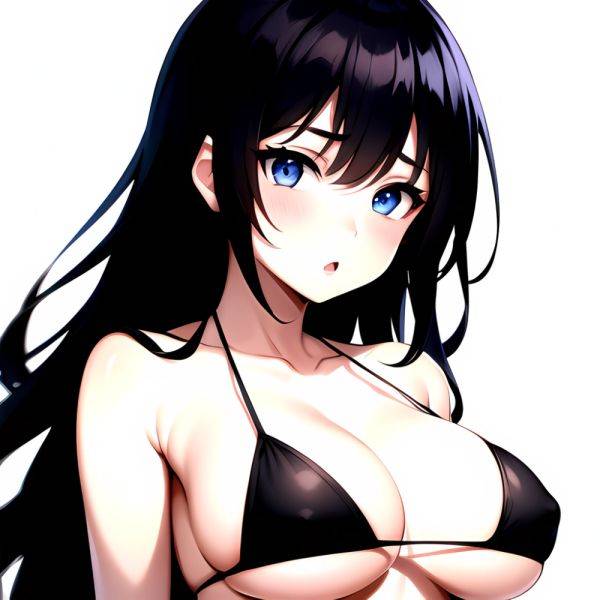 1girl O Absurdres Bikini Black Bikini Black Hair Blue Eyes Breasts Cleavage Collarbone Commentary Request Highres Large Breasts, 944346410 - AIHentai - aihentai.co on pornsimulated.com