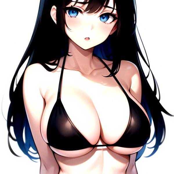 1girl O Absurdres Bikini Black Bikini Black Hair Blue Eyes Breasts Cleavage Collarbone Commentary Request Highres Large Breasts, 286285190 - AIHentai - aihentai.co on pornsimulated.com