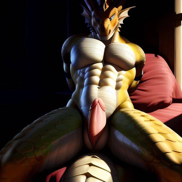 Anthro Dragon Male Solo Abs Muscular Dragon Penis Genital Slit Furry Sitting Realistic Scales Detailed Scales Texture 1 4 Detail, 2221979944 - AIHentai - aihentai.co on pornsimulated.com