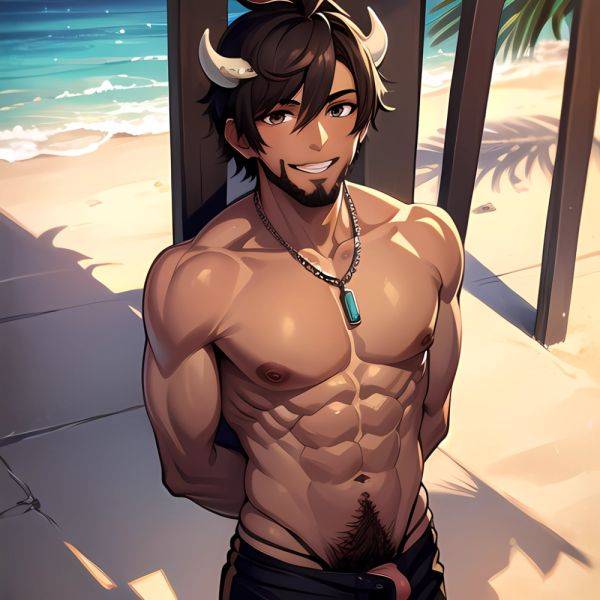 Naked Penis Abs Atlas Vos Bara Beach Bracelet Brown Eyes Brown Hair Bulge Collarbone Commission Cow Horns Dark Skinned Male, 1730615063 - AIHentai - aihentai.co on pornsimulated.com