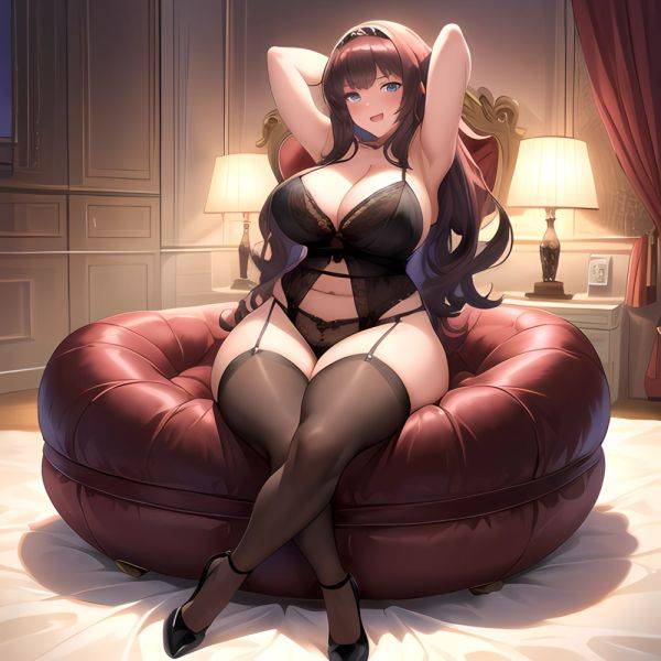 Smiling Open Mouth Sexy Naughty Lingerie Big Ass Very Thick Obese 1 4 Sitting Down Absurdres Blush 1 1 Highres, 3165367162 - AIHentai - aihentai.co on pornsimulated.com