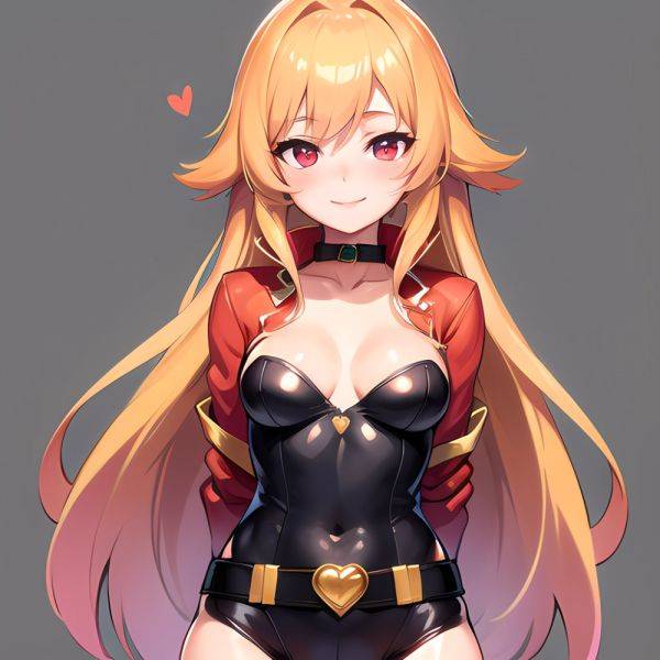 1girl Mature Belt Blush Breasts Cameltoe Gem Heart Highres Hyper Blossom Jacket Jewelry Leotard Long Hair Magical Girl Orange Ha, 2944030627 - AIHentai - aihentai.co on pornsimulated.com