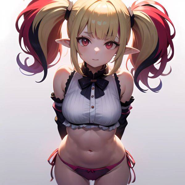 1girl Blonde Hair Frilled Panties Frills Highres Hip Bones Looking At Viewer Makaino Ririmu Multicolored Hair Navel Nijisanji No, 387451566 - AIHentai - aihentai.co on pornsimulated.com