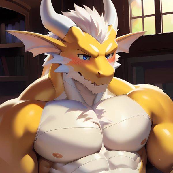 Male Anthro Muscle Kemono Dragon Penis 1 3 Yellow Body Furry Blush White Mane Horns Chunie Meesh Kiyosan Sigma X, 3398890443 - AIHentai - aihentai.co on pornsimulated.com