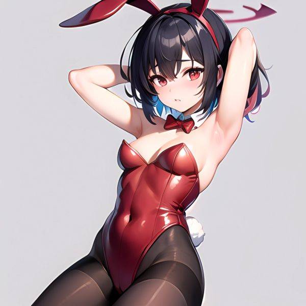 1girl Solo Animal Ears Armpits Black Hair Black Pantyhose Blue Archive Bow Bowtie Cat Ears Colored Inner Hair Coma Light825, 3859372676 - AIHentai - aihentai.co on pornsimulated.com