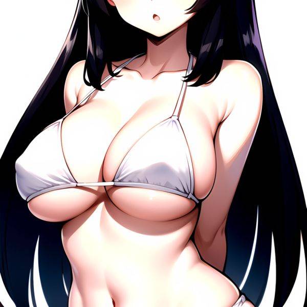 1girl O Absurdres Bikini White Bikini Black Hair Blue Eyes Breasts Cleavage Collarbone Commentary Request Highres Large Breasts, 4102861268 - AIHentai - aihentai.co on pornsimulated.com