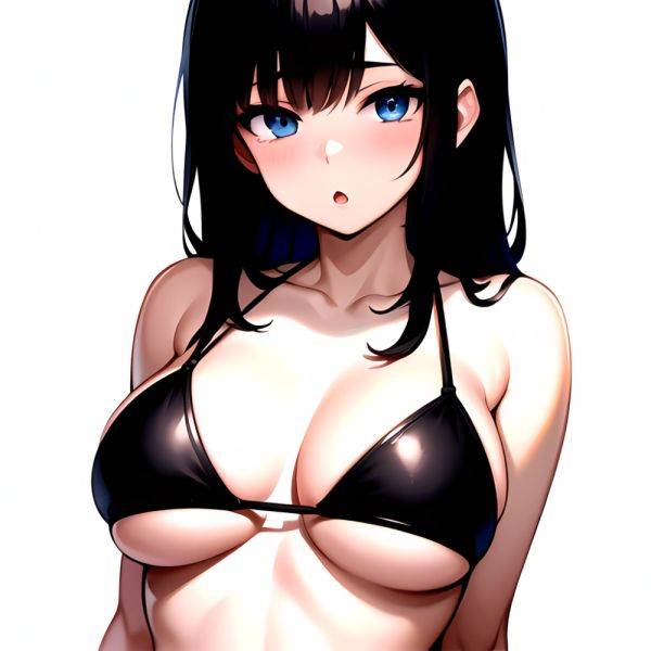 1girl O Absurdres Bikini Black Bikini Black Hair Blue Eyes Breasts Cleavage Collarbone Commentary Request Highres Large Breasts, 3915307013 - AIHentai - aihentai.co on pornsimulated.com