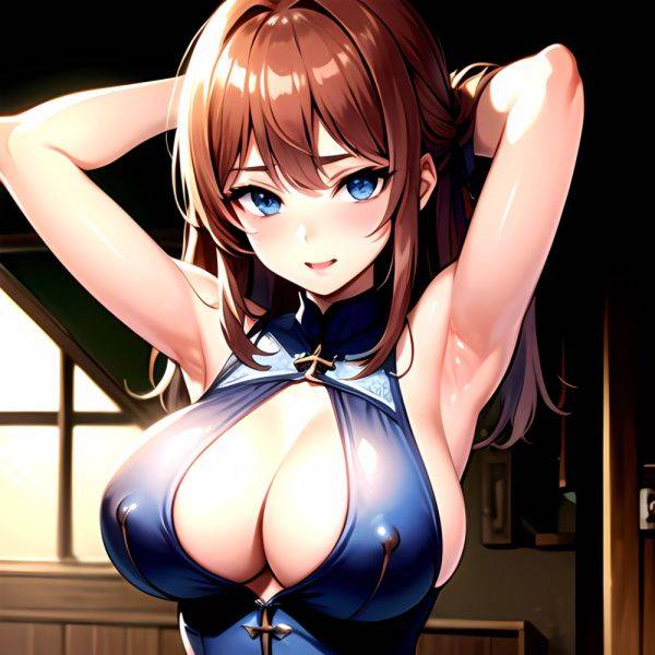 1girl Solo Big Boobs Pov Blue Eyes Armpits Arms Behind Head, 210374921 - AIHentai - aihentai.co on pornsimulated.com