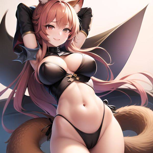 1girl Absurdres Animal Ear Fluff Animal Ears Arknights Arms Behind Head Chest Armor Covered Navel Gravel Arknights Highleg Highl, 1098081355 - AIHentai - aihentai.co on pornsimulated.com