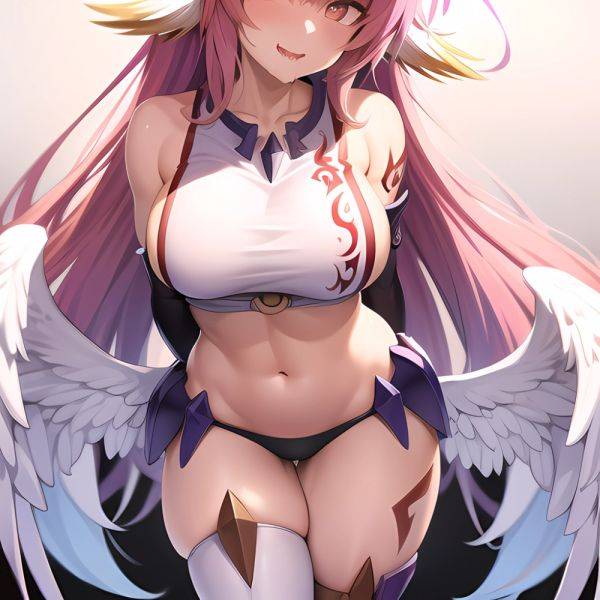 Ngnl Jibril Jibril Anime Absurdres Long Hair Pink Hair Halo Large Breasts Symbol Shaped Pupils Tattoo Cleavage Low Wings Gloves, 3372535324 - AIHentai - aihentai.co on pornsimulated.com
