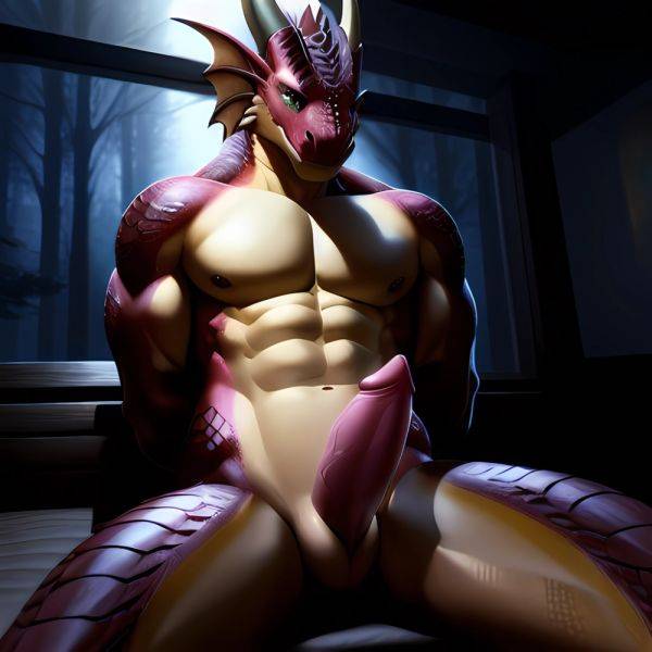 Anthro Dragon Male Solo Abs Muscular Dragon Penis Genital Slit Furry Sitting Realistic Scales Detailed Scales Texture 1 4 Detail, 190646073 - AIHentai - aihentai.co on pornsimulated.com