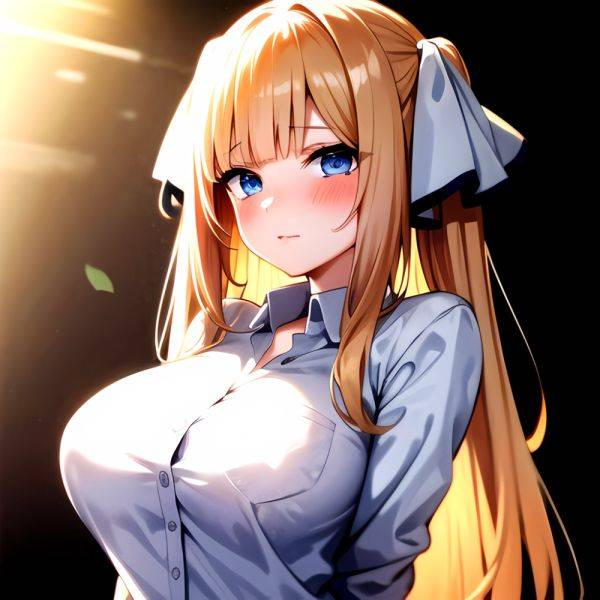 1girl Blonde Hair Blue Eyes Blush Breasts Go Toubun No Hanayome Miku Day Nakano Miku Arms Behind Back, 3262403717 - AIHentai - aihentai.co on pornsimulated.com