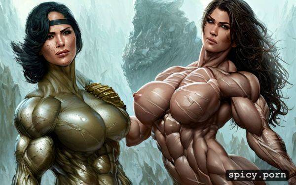 Peril, nude muscle woman protecting weak princess, amazon warrioress - spicy.porn on pornsimulated.com