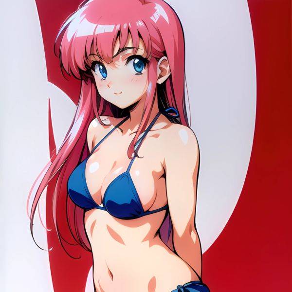 1990s Style 1girl Arms Behind Back 1 4 Bikini Blue Bikini Blue Eyes Cowboy Shot Kokura Masashi Long Hair Looking, 1909845419 - AIHentai - aihentai.co on pornsimulated.com