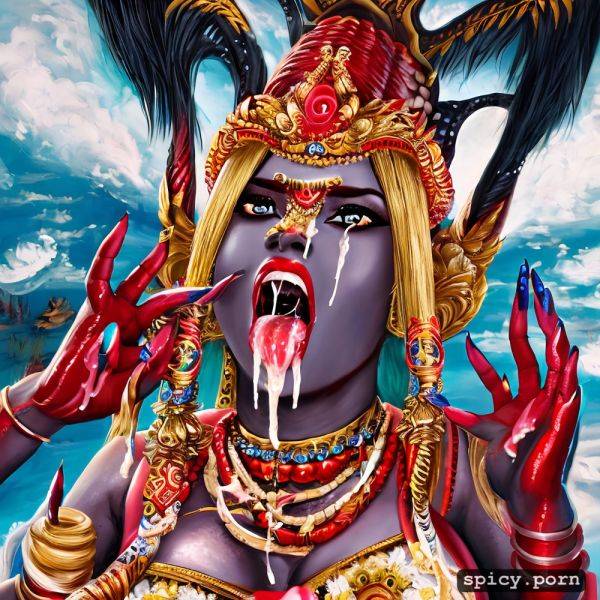 Beautiful hindu goddes devi kali, cum on tongue, horny face - spicy.porn on pornsimulated.com