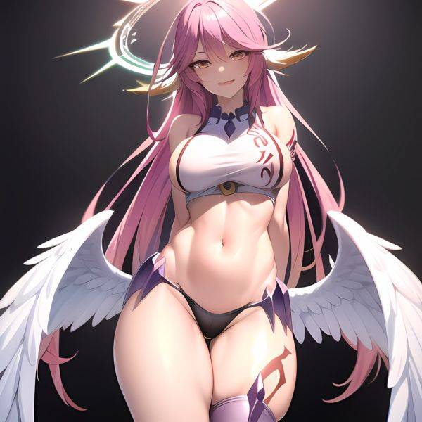 Ngnl Jibril Jibril Anime Absurdres Long Hair Pink Hair Halo Large Breasts Symbol Shaped Pupils Tattoo Cleavage Naked Sideboob Mi, 4280580002 - AIHentai - aihentai.co on pornsimulated.com