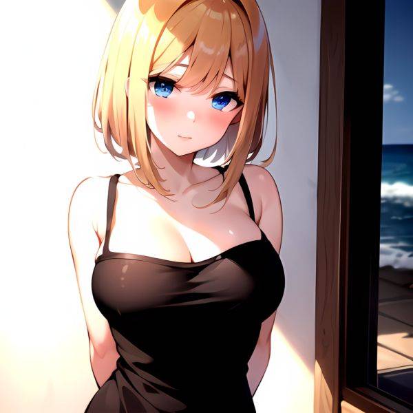 1girl Blonde Hair Blue Eyes Blush Breasts Go Toubun No Hanayome Miku Day Nakano Miku Arms Behind Back, 3466126349 - AIHentai - aihentai.co on pornsimulated.com