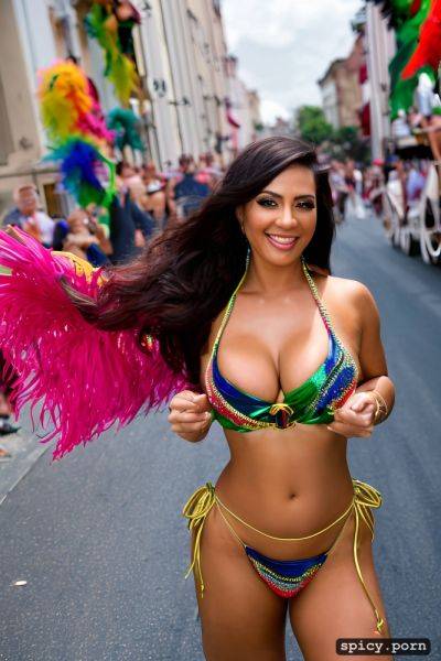 Color portrait, huge natural boobs, 29 yo beautiful performing mardi gras street dancer - spicy.porn on pornsimulated.com