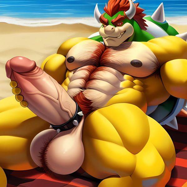 Bowser Laying On The Beach Yellow Skin Laying On A Towel Nude Beach Big Balls Big Penis Nipples Veins Muscles, 503550875 - AIHentai - aihentai.co on pornsimulated.com