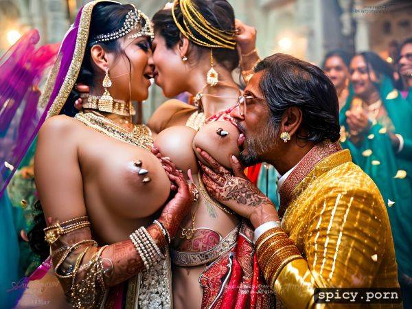 Clitoris pierced, hindu bride, naked bride, husband licking biting his wife s extremely large breast - spicy.porn on pornsimulated.com