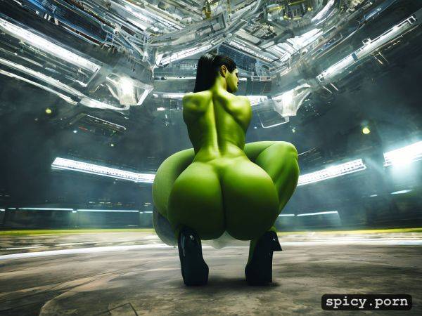 View from behind, she hulk, firm round ass, naked - spicy.porn on pornsimulated.com